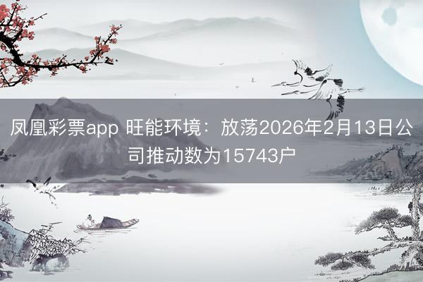 凤凰彩票app 旺能环境：放荡2026年2月13日公司推动数为15743户