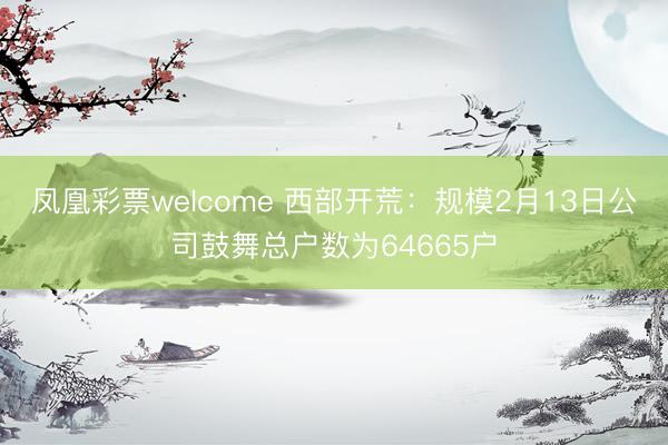 凤凰彩票welcome 西部开荒：规模2月13日公司鼓舞总户数为64665户